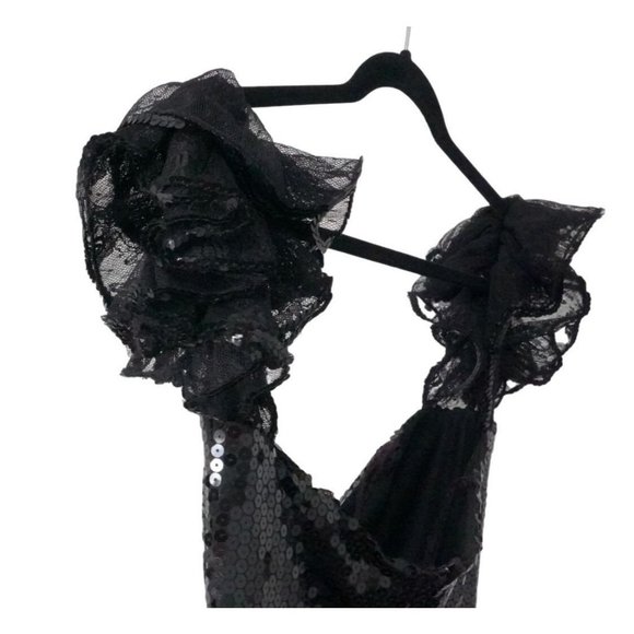 Vintage Climax Dress David Howard Karen Okada Cocktail Party Black Sequins Lace - Picture 11 of 13